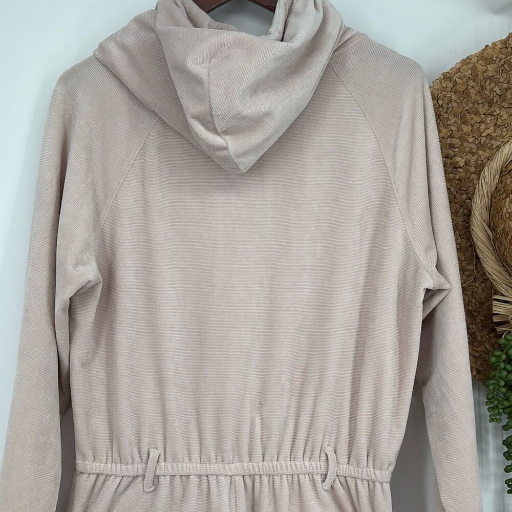 SATURDAY SUNDAY x ANTHROPOLOGIE | Pink Cozy Ribbed Velvet Hooded Jumpsuit | Smal - Picture 10 of 14